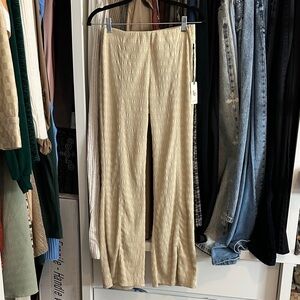 Tan Split Hem Pants
